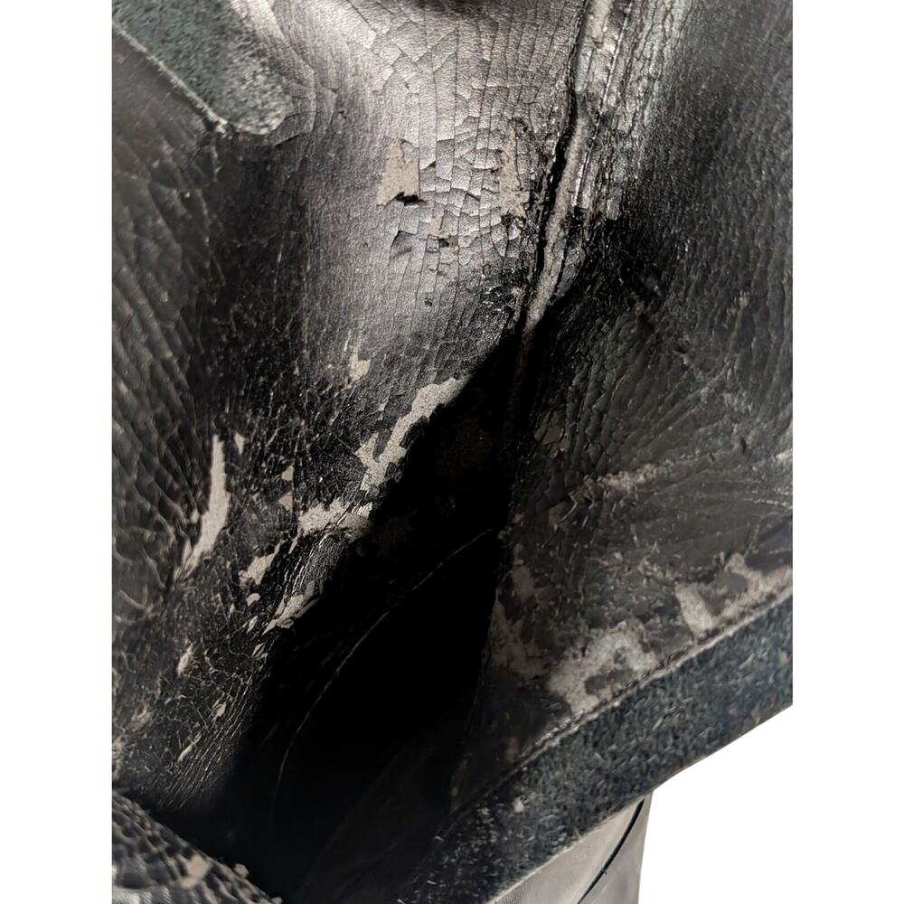 HARLEY DAVIDSON! BLACK GENUINE LEATHER, SQUARE-ISH TOE, CHUNKY HEEL BOOTS! 7.5M - Picture 13 of 14